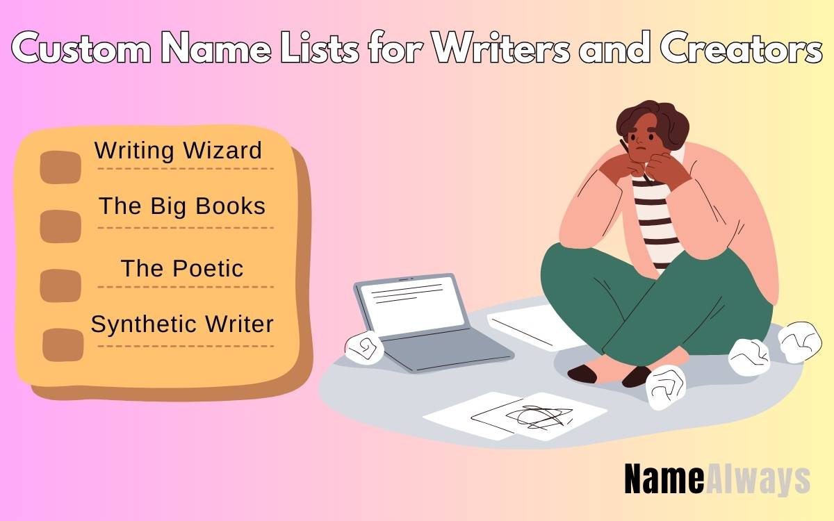 Custom Name Lists for Writers and Creators