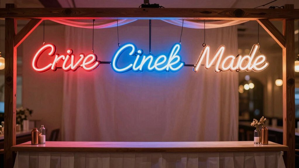 last name wedding neon signs