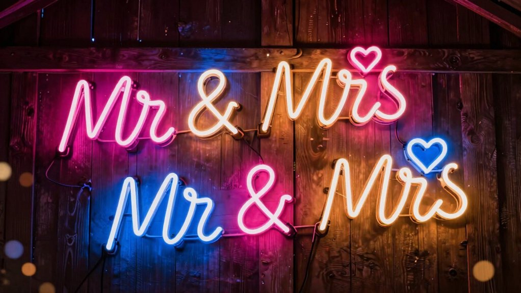 mr and mrs neon signs