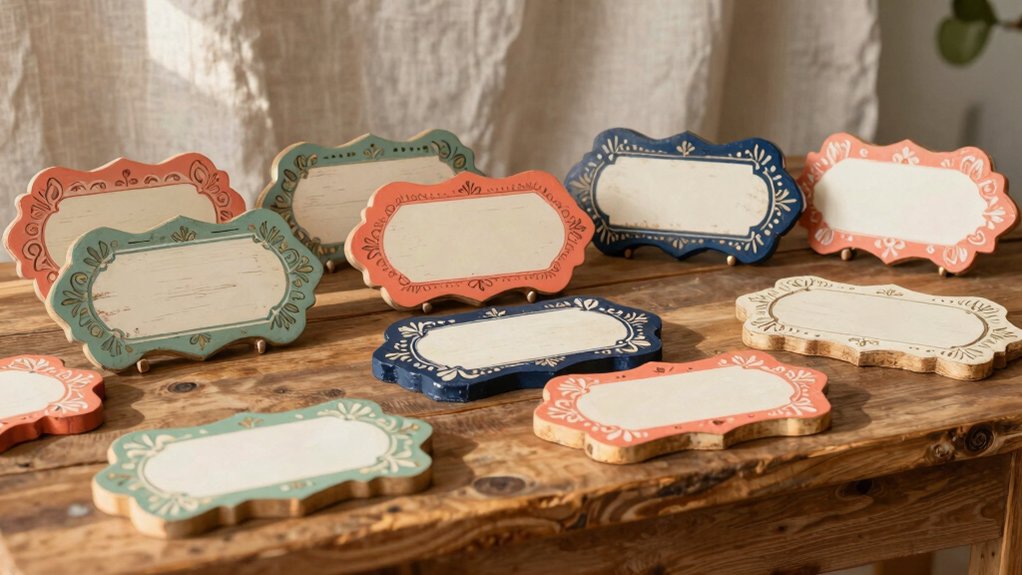 painted wooden name signs