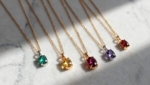 six birthstone bar necklaces 2026